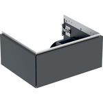Mueble bajo Geberit ONE para lavabo, con un cajón: Ancho de lavabo=60cm, Negro / Cubierto mate